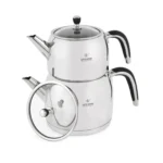 18/10 Stainless Steel Induction-Compatible Kettle Set with Silicone Handle, Diffuser Plate, and Glass Lid